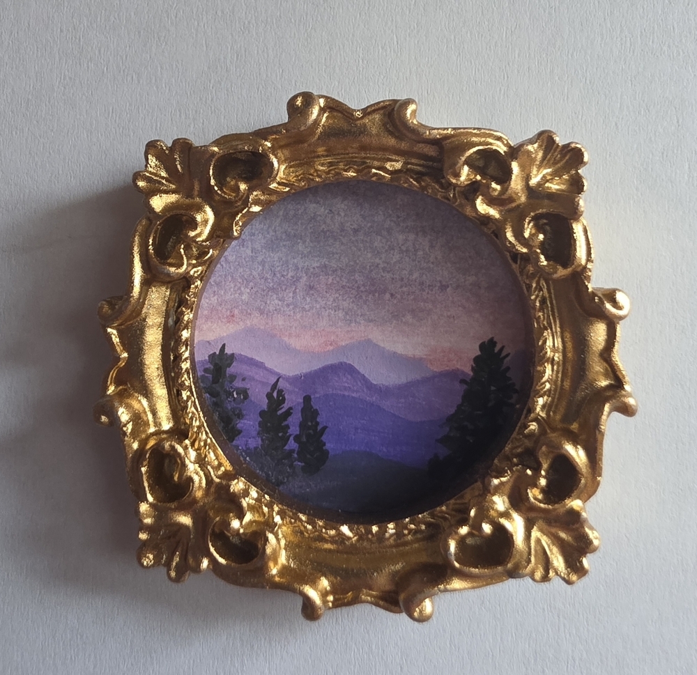 Micro Acrylic Painting In Ornate Frame